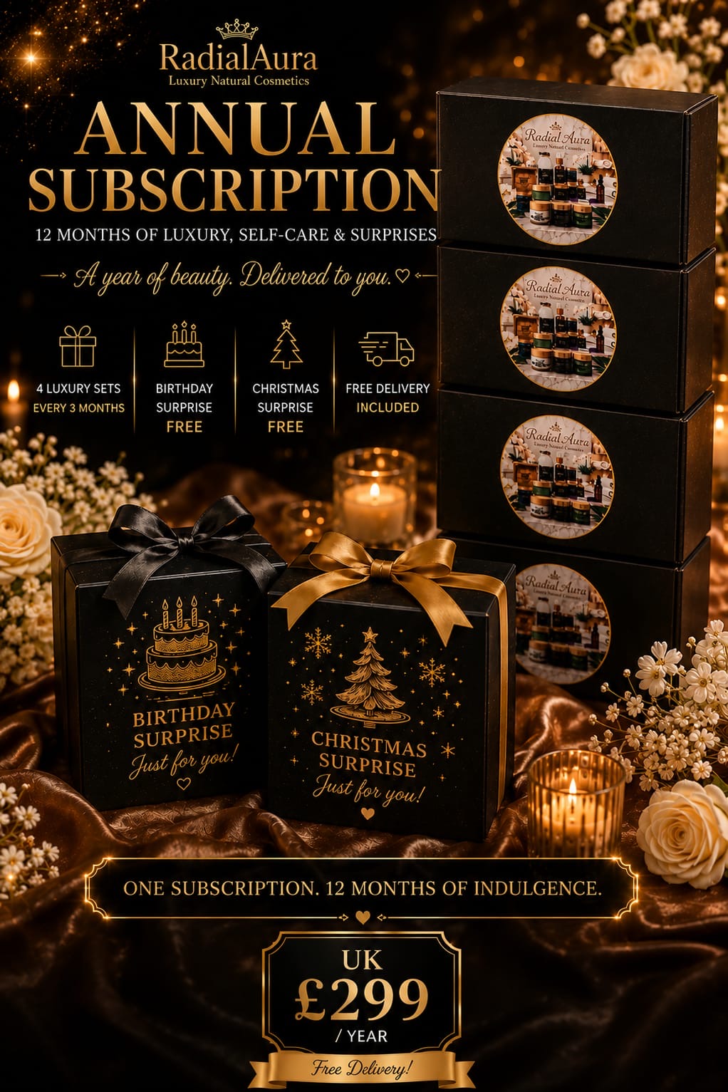 RADIALAURA ANNUAL SUBSCRIPTION ✨ 12 MONTHS OF LUXURY, SELF-CARE & SURPRISES